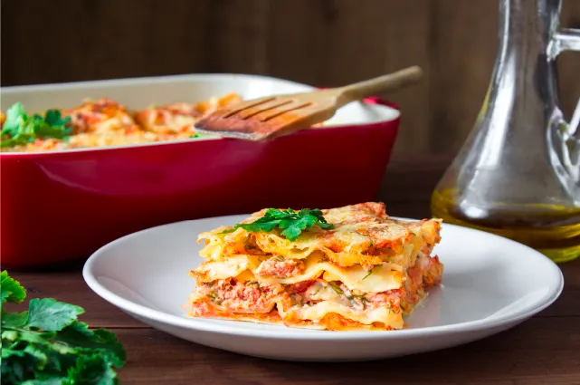 Lasaña para comer en familia