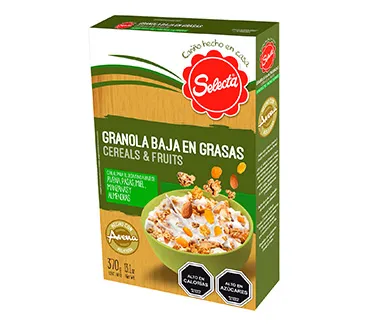 granola calorias baja en grasas