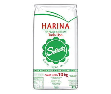 harina sin polvos de hornear de 10 kilos selecta