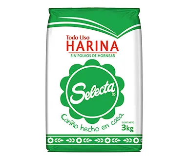 harina sin polvos de hornear de 3 kilos selecta