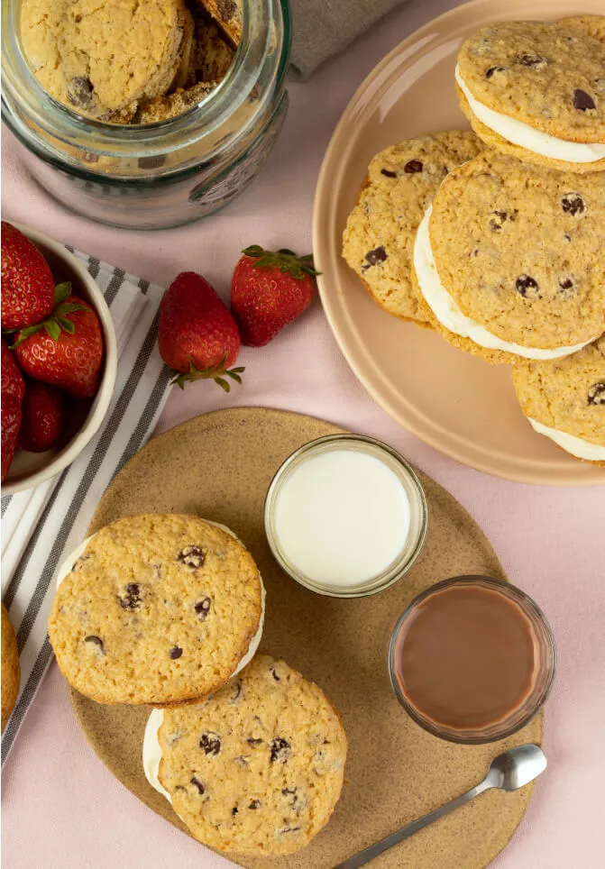 galletas de chispas de chocolate con ganache