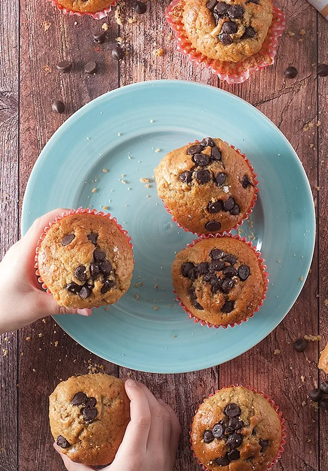 muffins de vainilla y mantequilla de mani