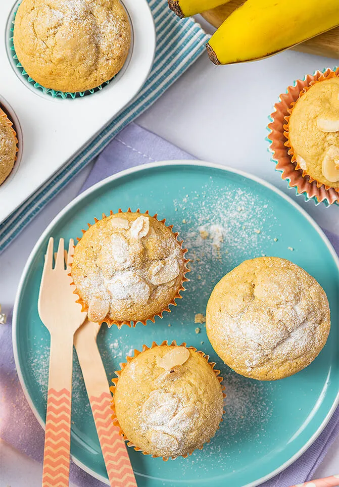 receta de muffins de platano y avena