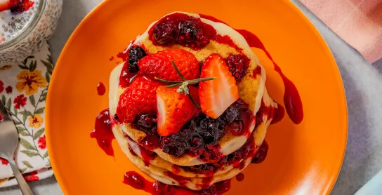 receta de panqueques con frutos rojos