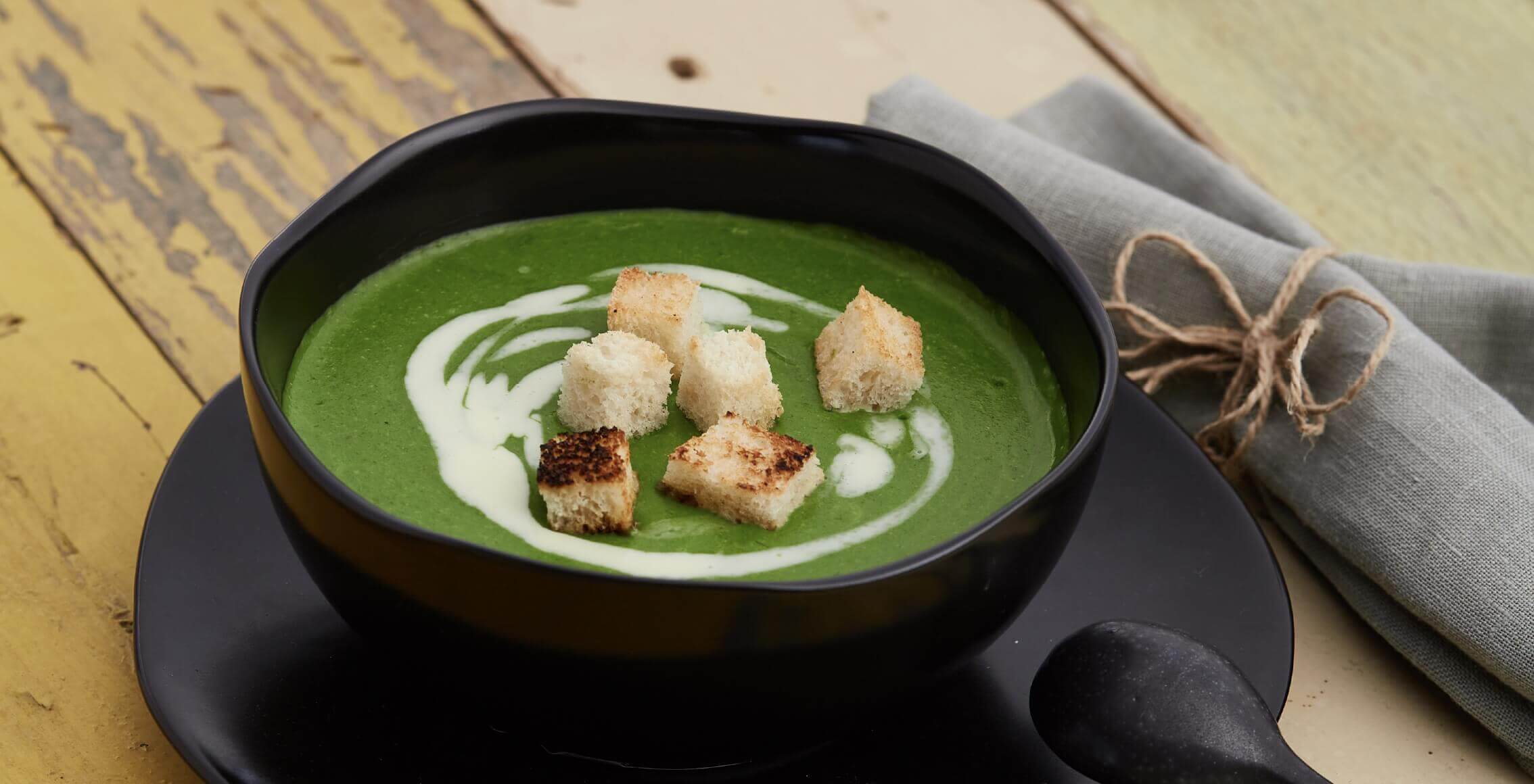 Crema de espinaca con avena